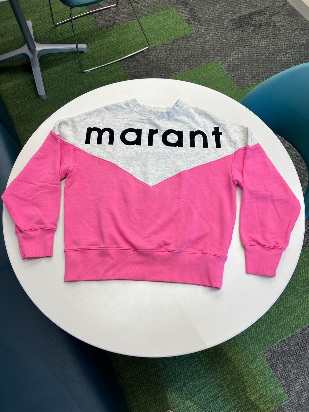 Isabel Marant Etoile houston long sleeve sweatshirt gray pink and black medium